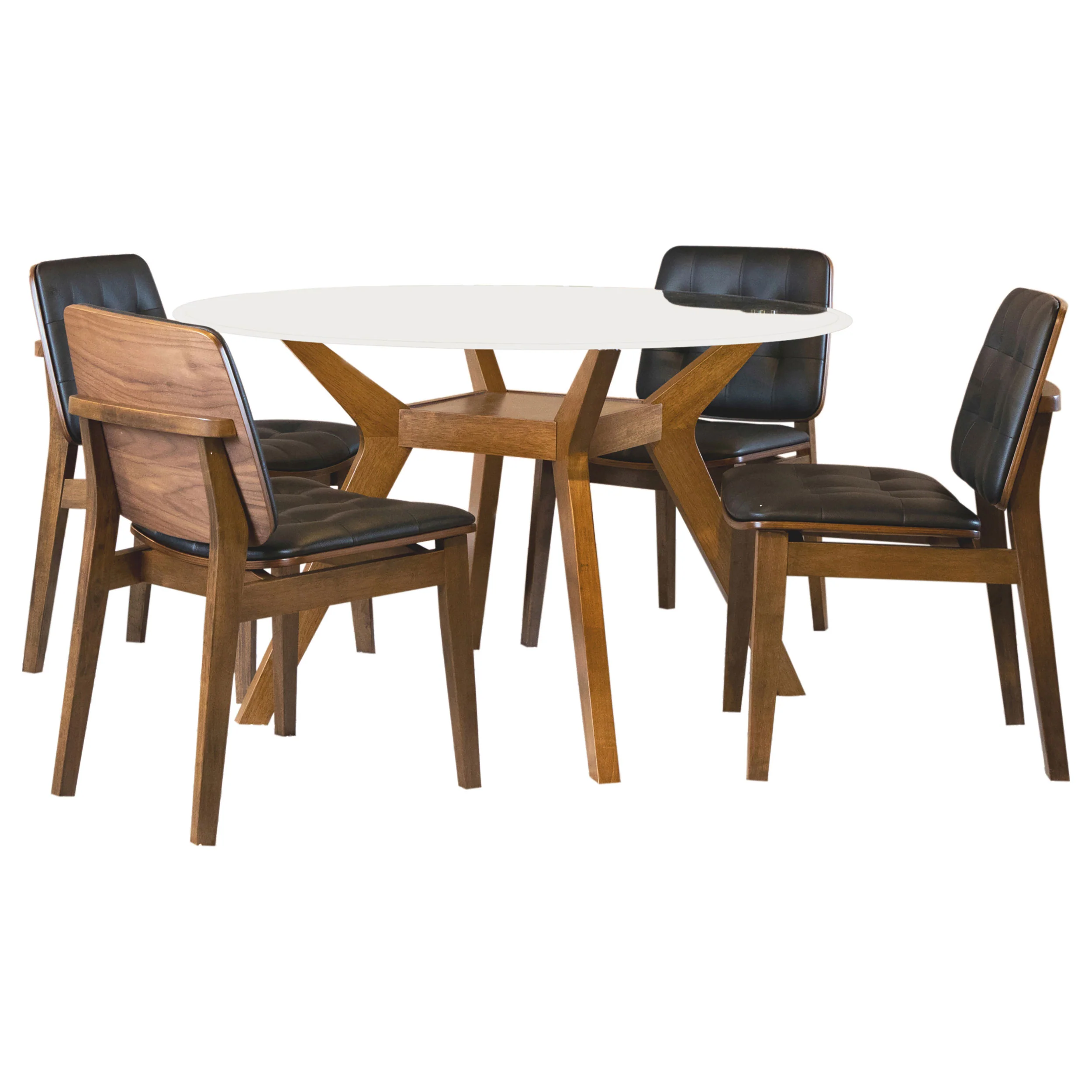 Paxton Nutmeg Round Glass Top Dining Room Set - Image 2