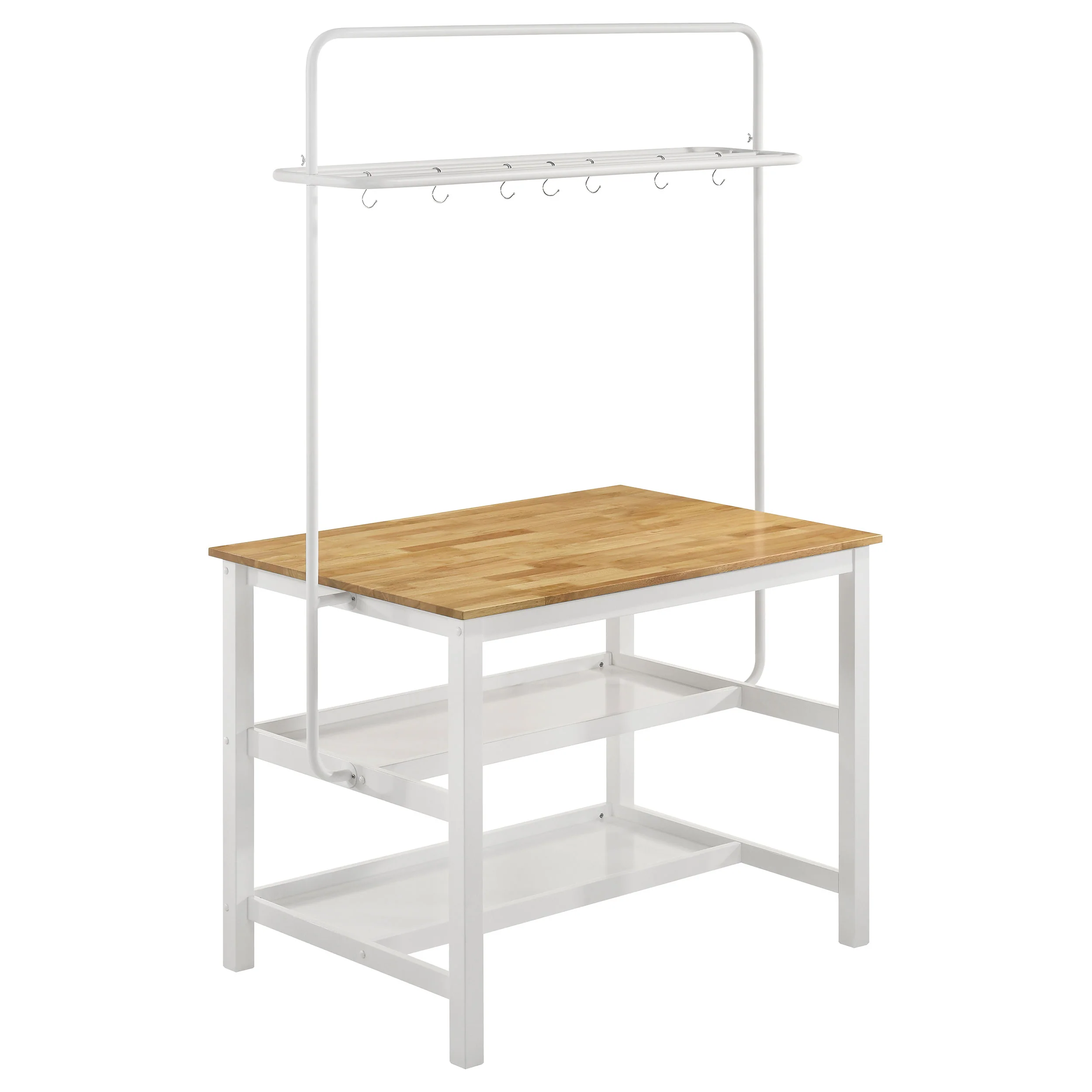Edgeworth White Kitchen Island Counter Height Set - Image 3