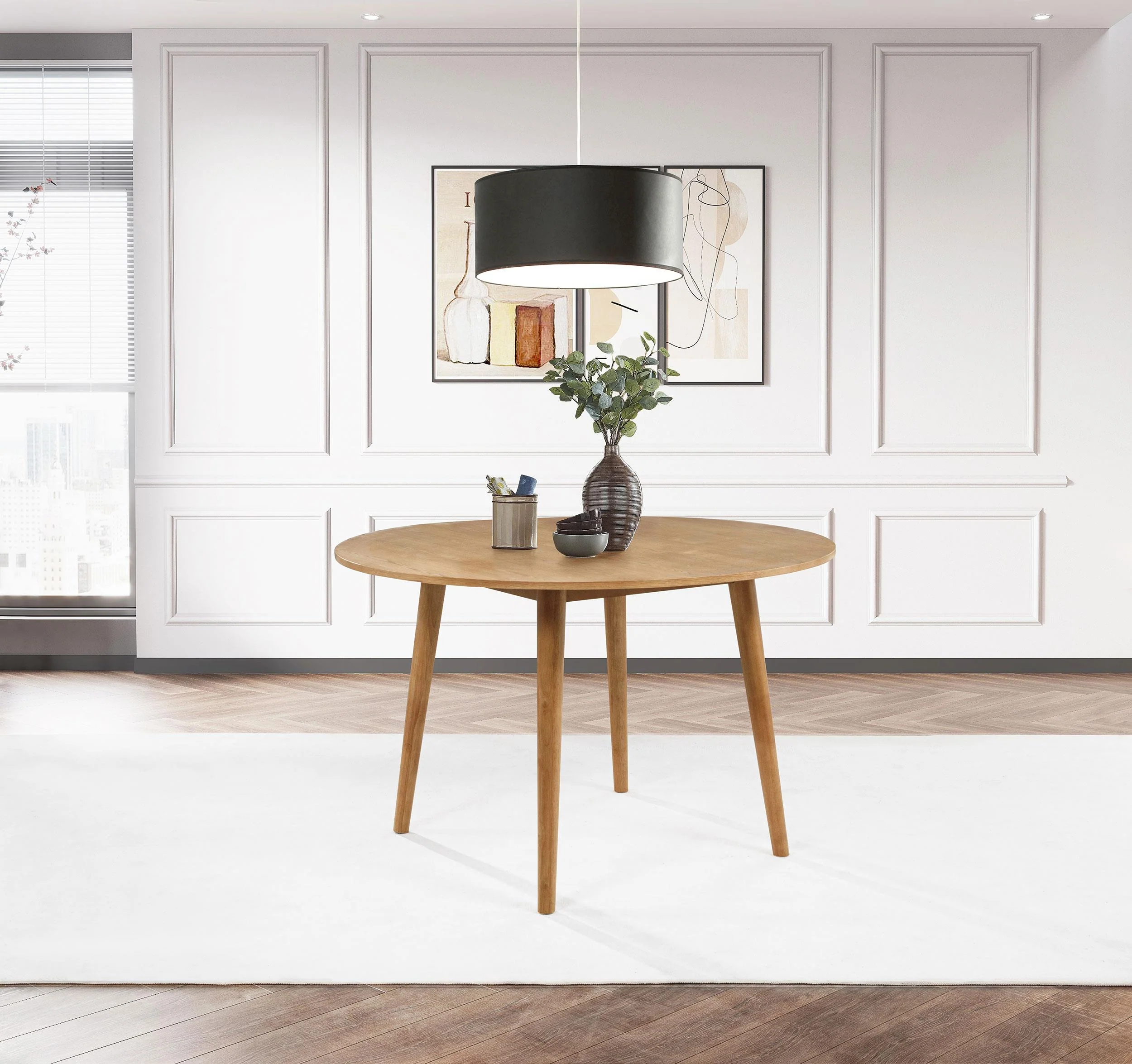 Andrews 48-inch Round Wood Dining Room Table Light Ash - Image 2