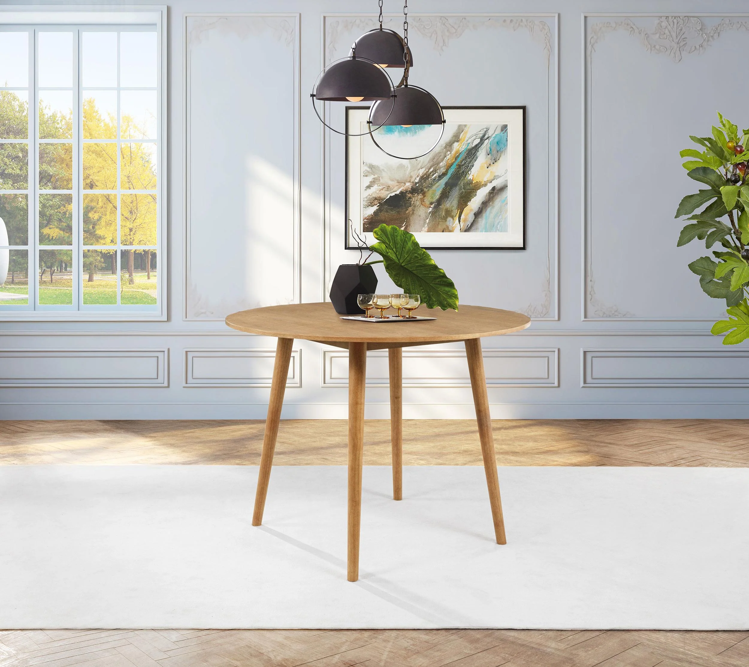 Andrews 48-inch Round Counter Height Dining Table Light Ash - Image 2