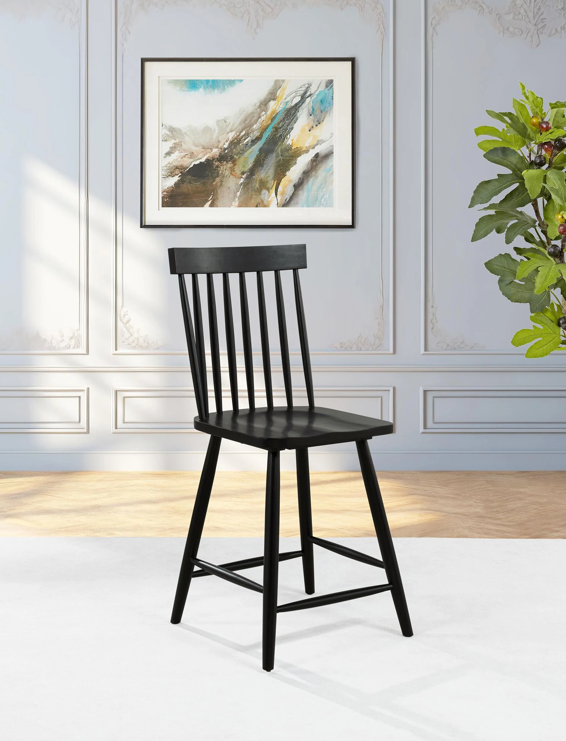 Andrews Windsor Counter Height Dining Side Chair Black - Image 2