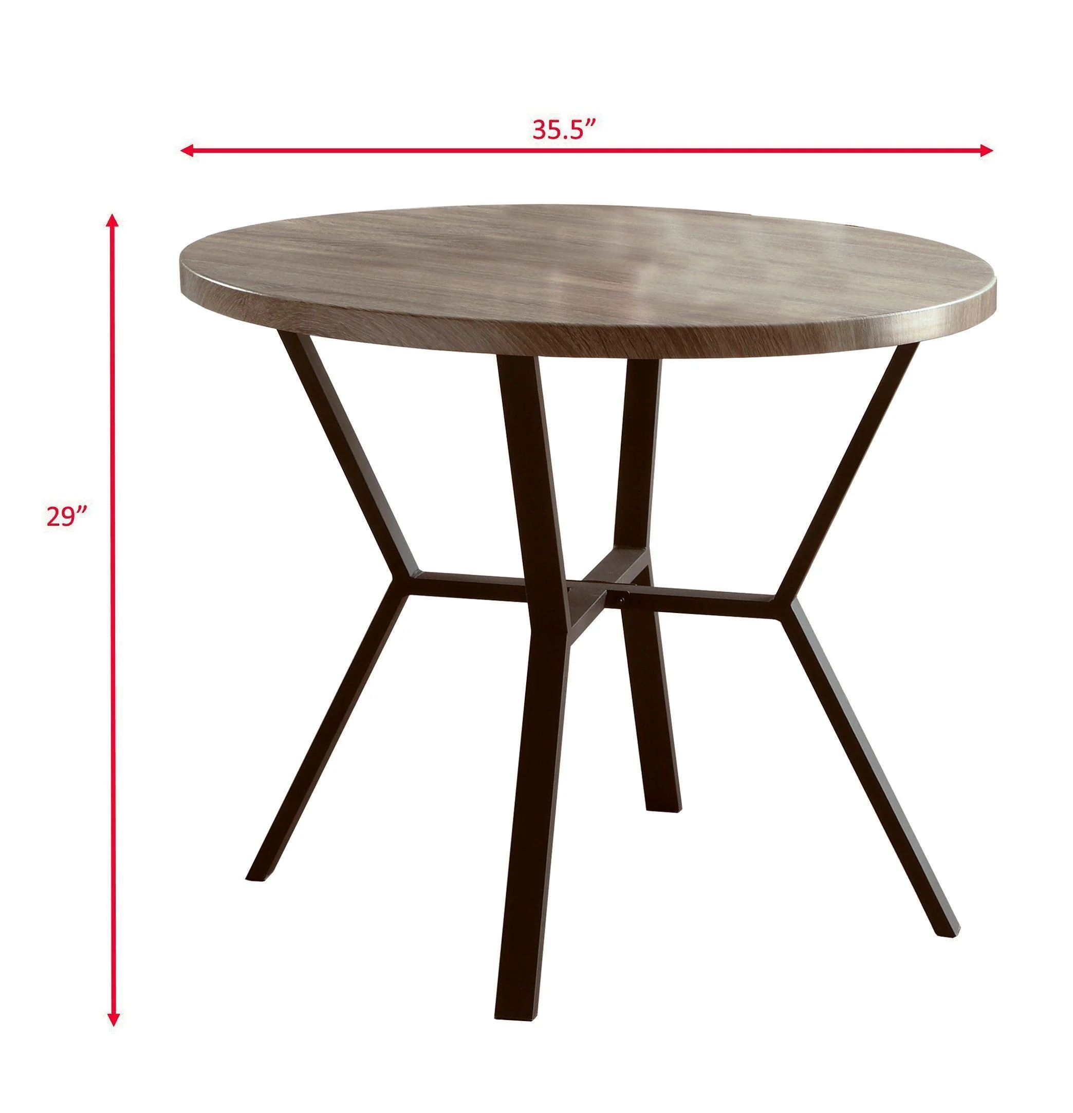 Black Graywash Round Dining Room Set - Image 3