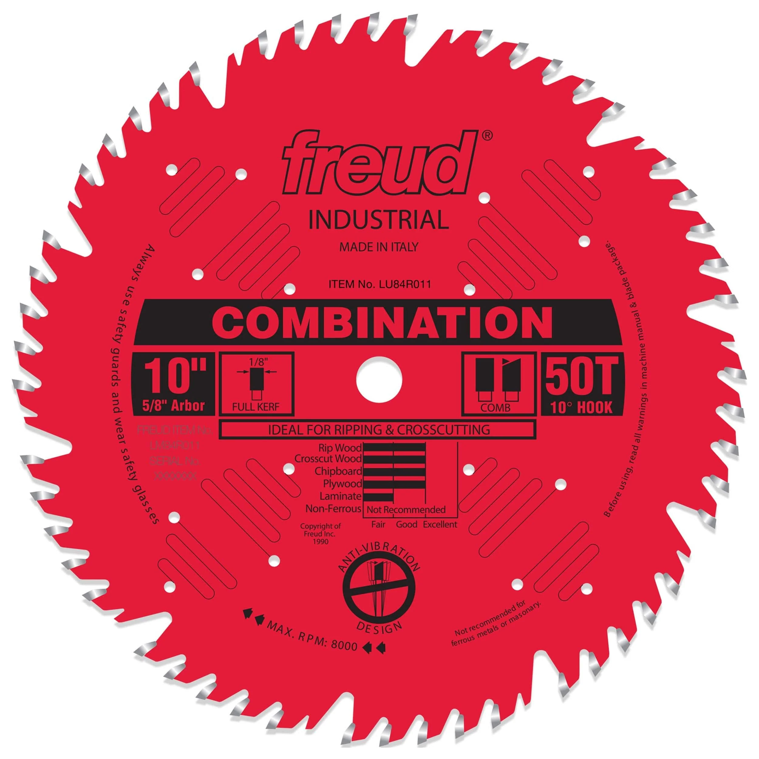 LU84R011 Perma-Shield Circular Saw Blade 10″ x 5/8″ Bore x 50 Tooth Combination