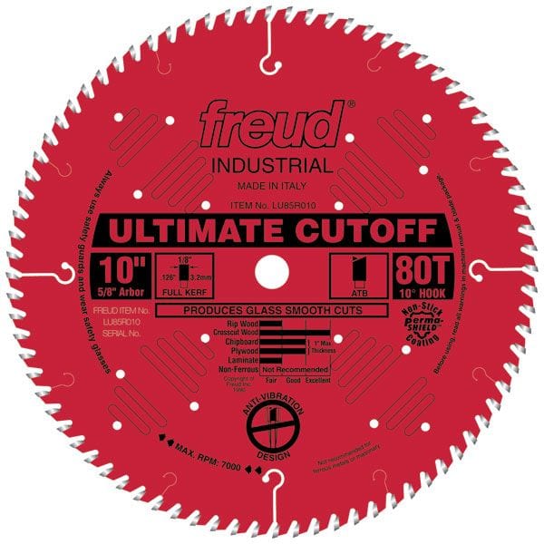 LU85R010 Industrial Ultimate Cut-off Blade 10″ x 5/8″ Bore x 80 Tooth ATB