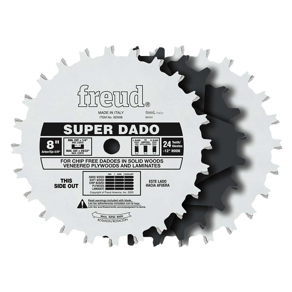 Circular Saw Super Dado Saw Blade Set 8″ x 5/8″ Bore