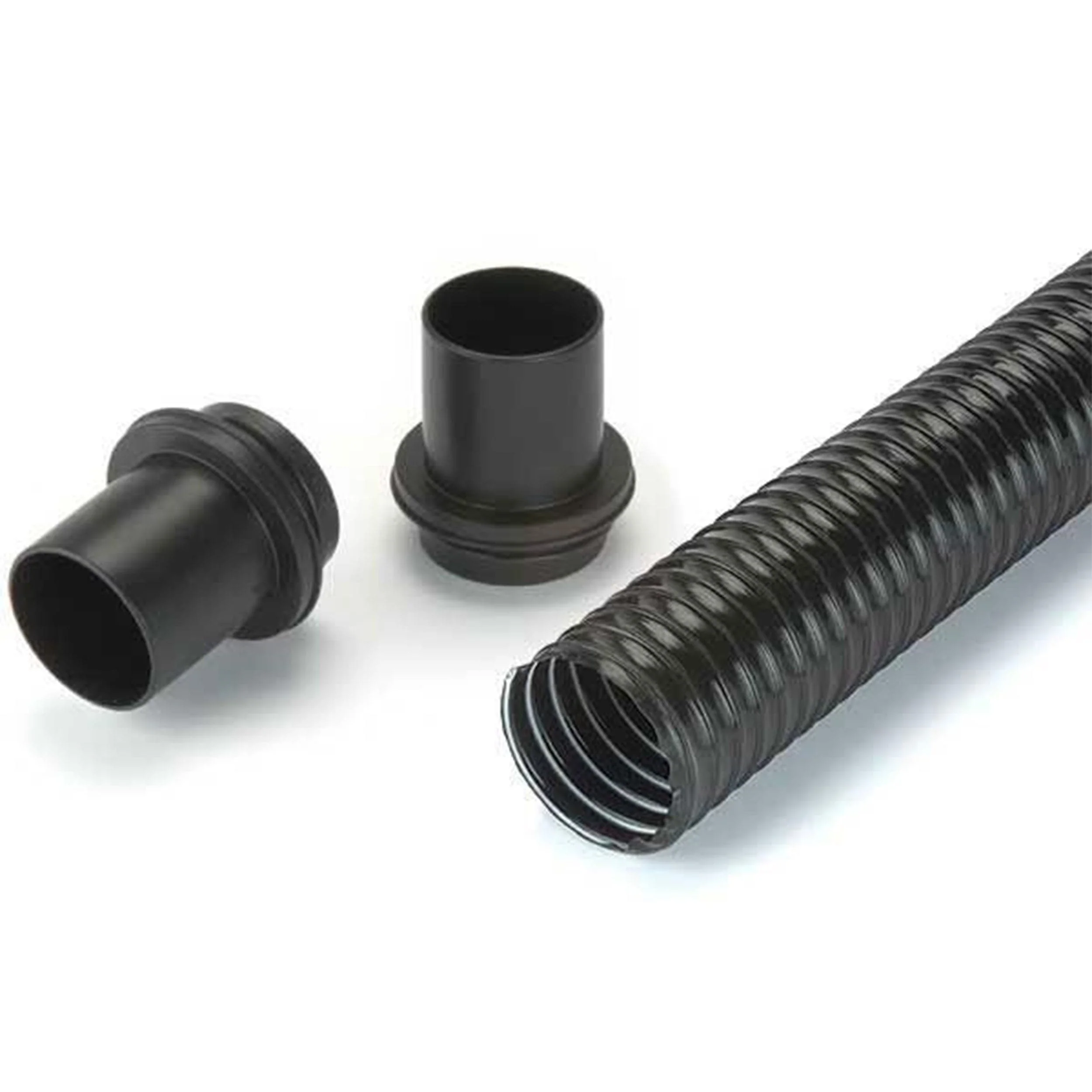 Polyurethane Dust Collection Hose Kit with End Fittings – 2-1/2″ x 10′ – Black