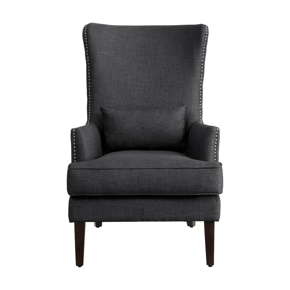 Avina Charcoal Fabric Accent Chair - Image 1