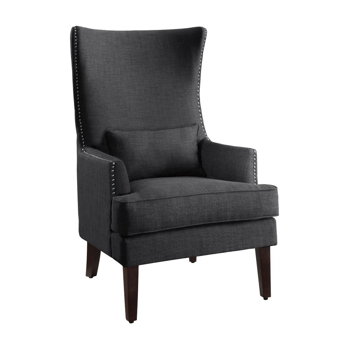 Avina Charcoal Fabric Accent Chair - Image 2