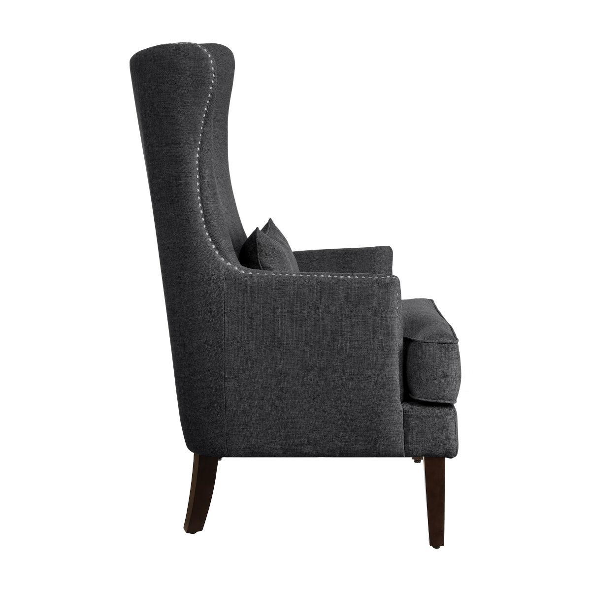 Avina Charcoal Fabric Accent Chair - Image 3
