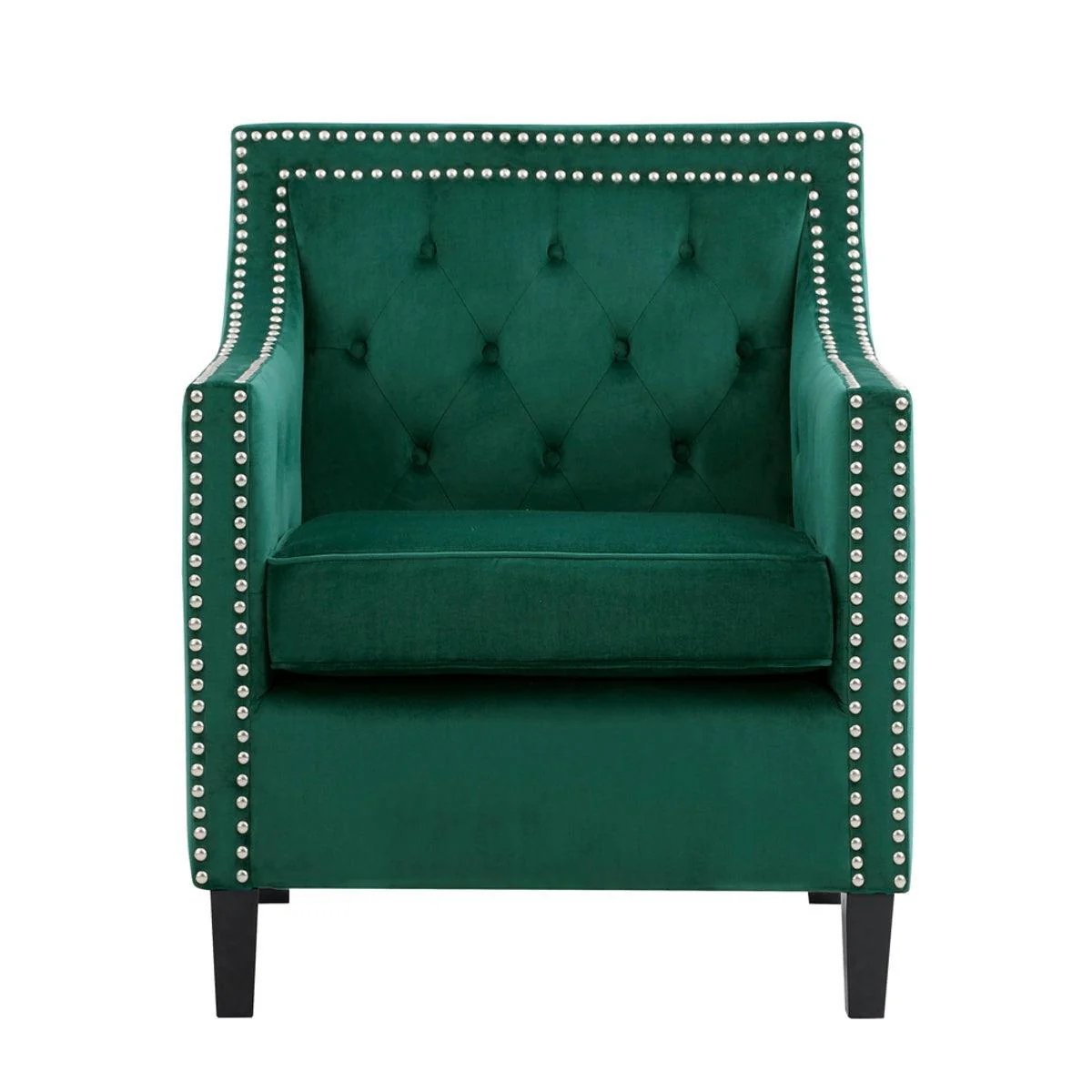 Grazioso Forest Green Velvet Fabric Tufted Accent Chair - Image 1