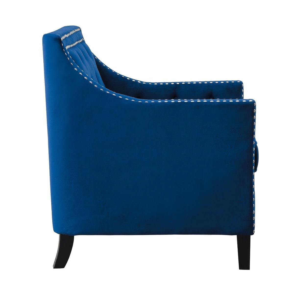Grazioso Navy Velvet Fabric Tufted Accent Chair - Image 3