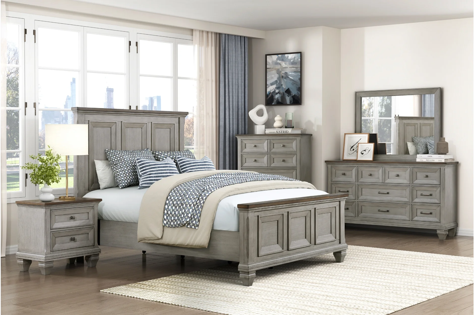 Renton Gray Panel Bedroom Set - Image 1
