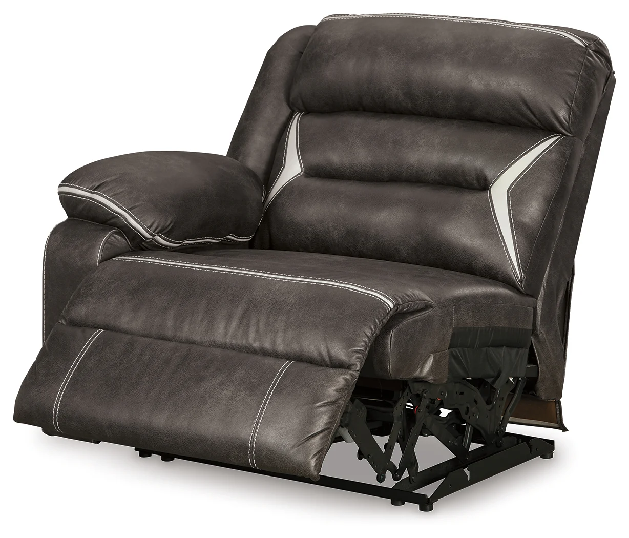 Kincord Midnight Faux Leather 2-Piece Power Reclining Sectional Loveseat - Image 3