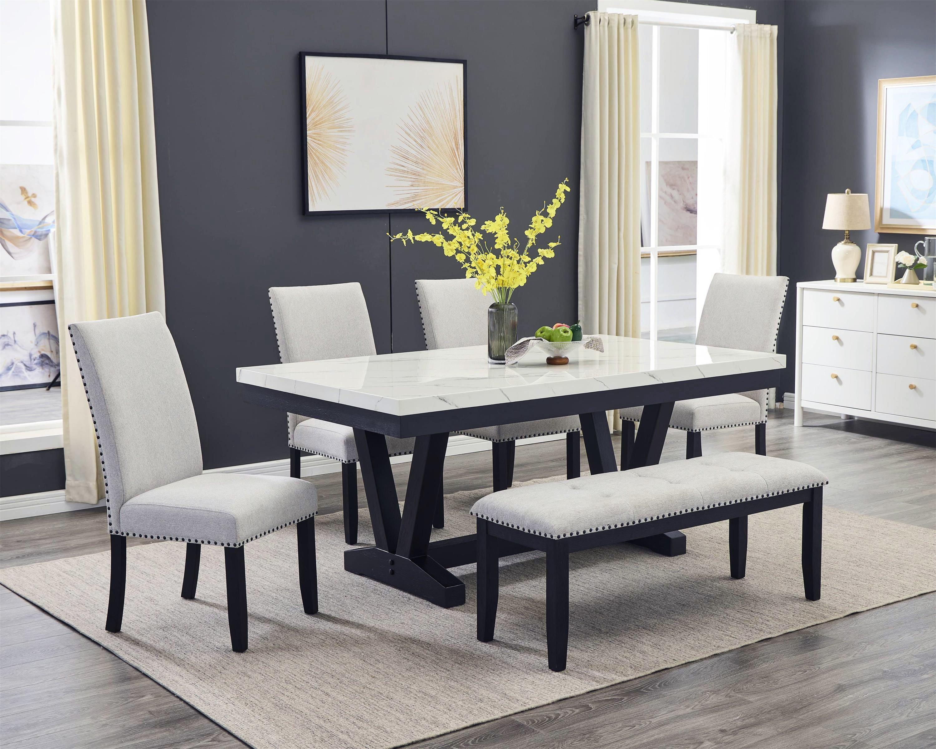 Vance Dove Gray Rectangular Dining Room Set - Image 2