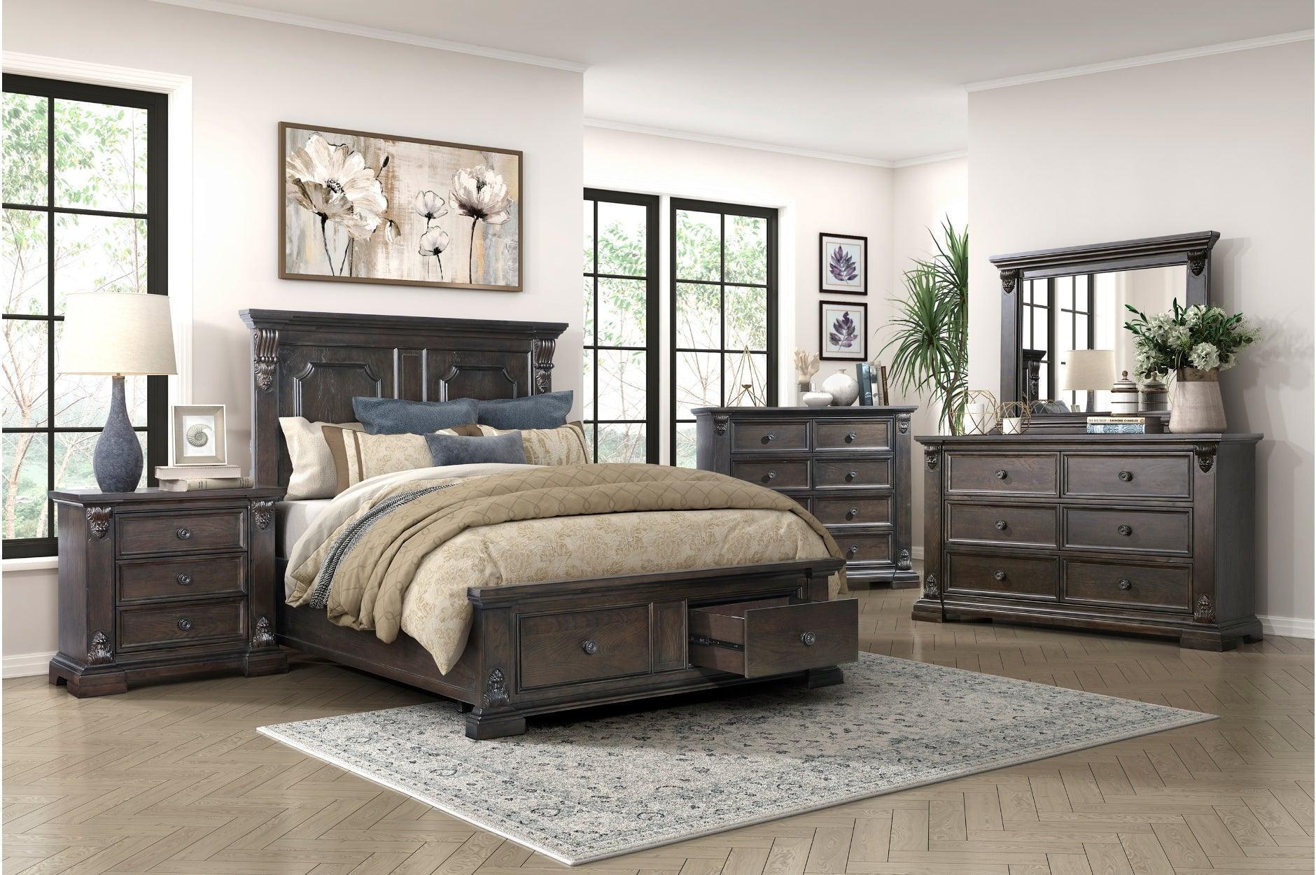 Cornwall Espresso Storage Platform Bedroom Set - Image 1