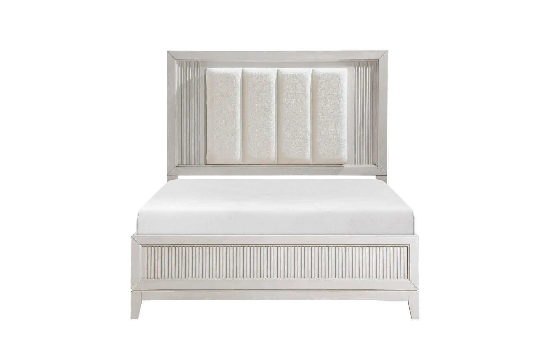 Florence Antique White Upholstered LED Panel Bedroom Set - Image 2