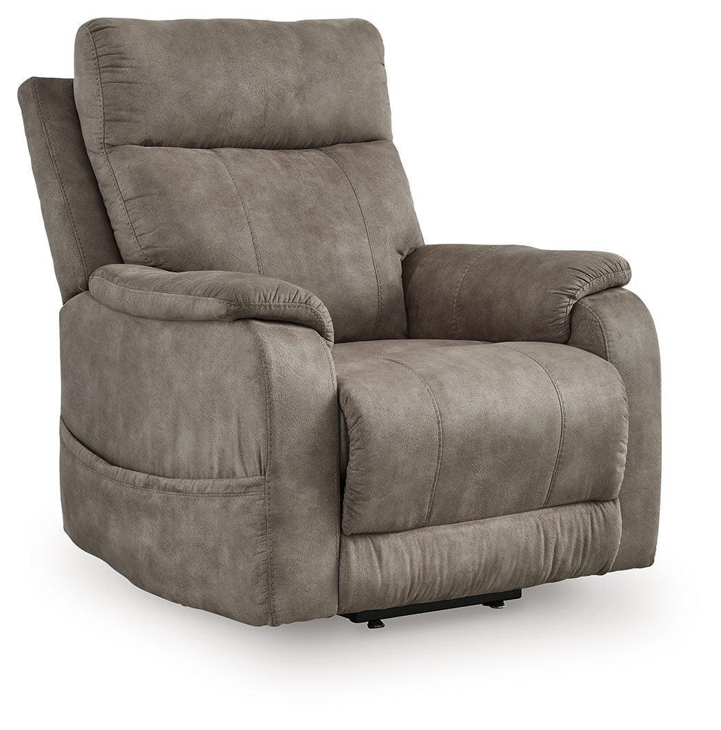 Crestmeade Fossil Faux Leather Power Lift Recliner - Image 1