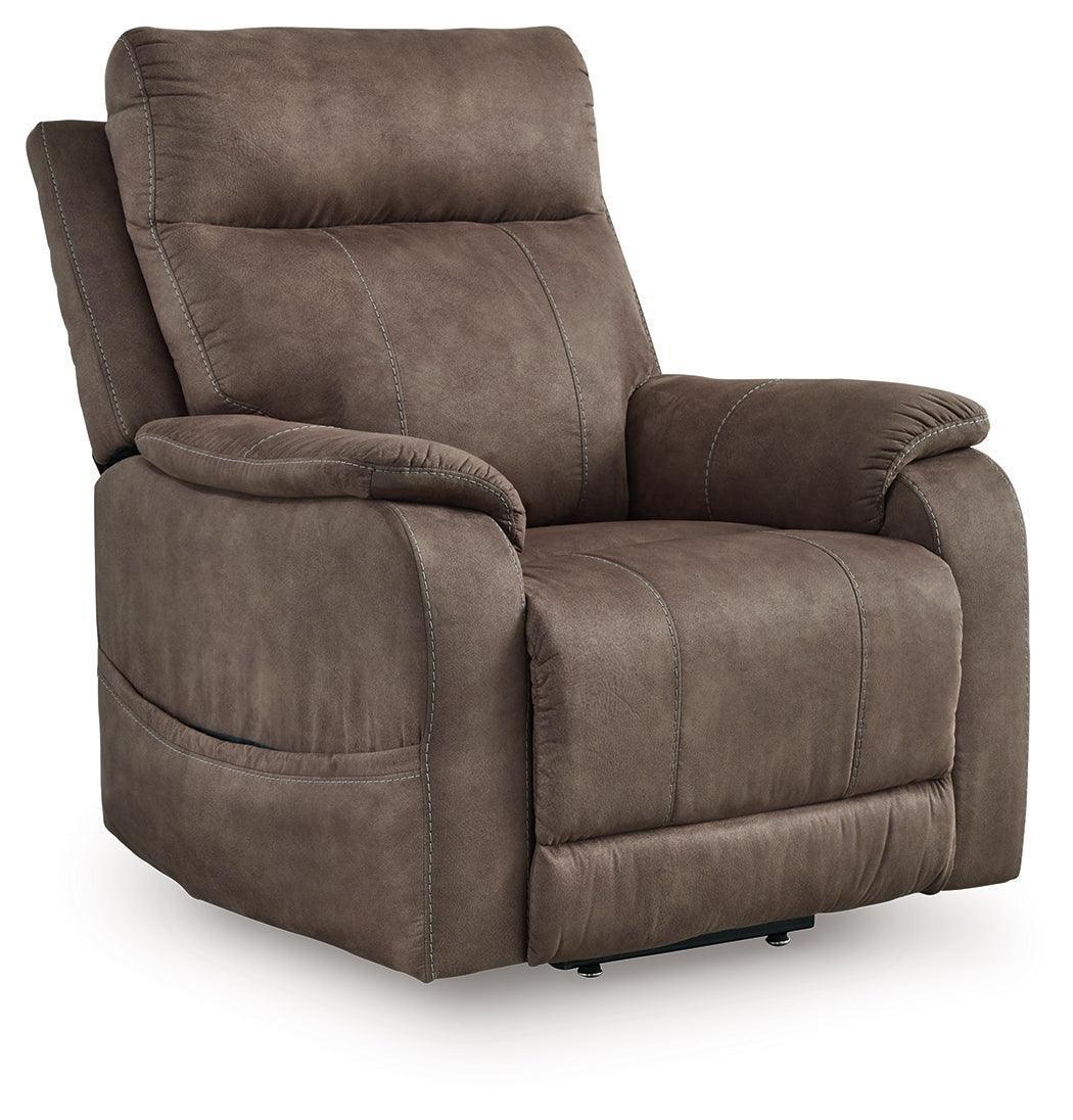 Crestmeade Espresso Faux Leather Power Lift Recliner - Image 1