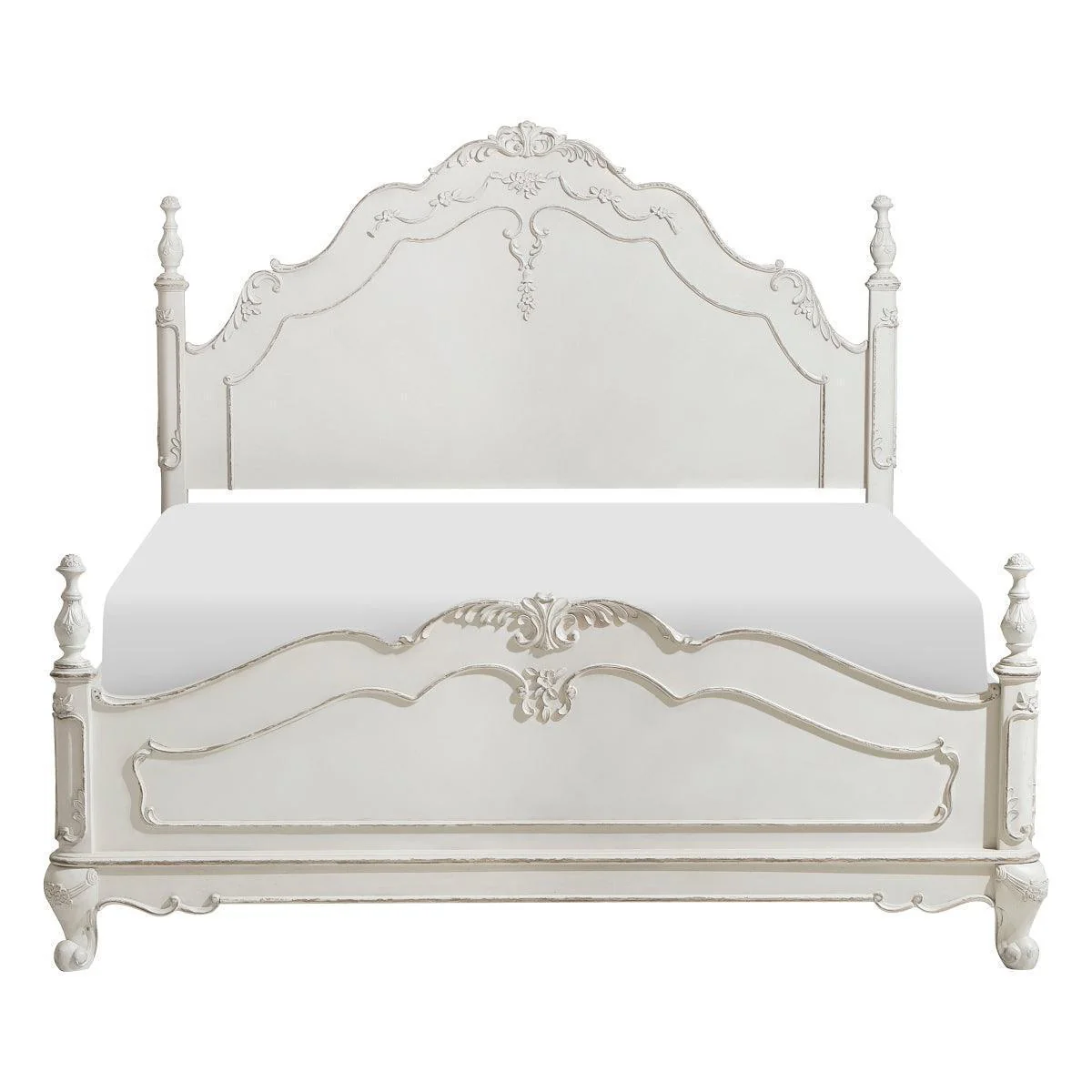 Cinderella White Panel Queen Bed - Image 1