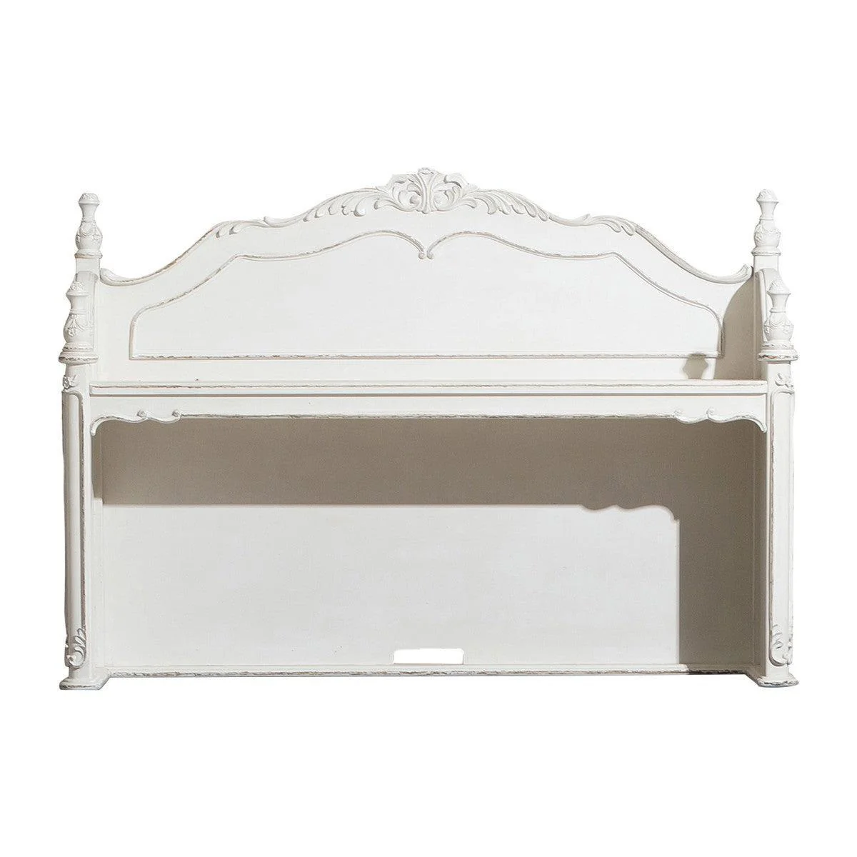 Cinderella Antique White With Gray Rub through Writing Hutch - Image 1