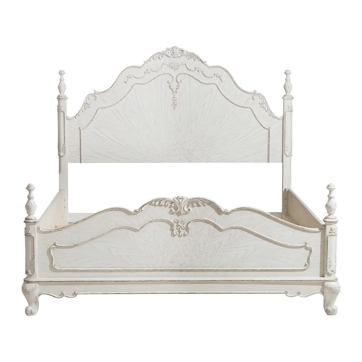 Cinderella Antique White With Gray Rub through Full Bed