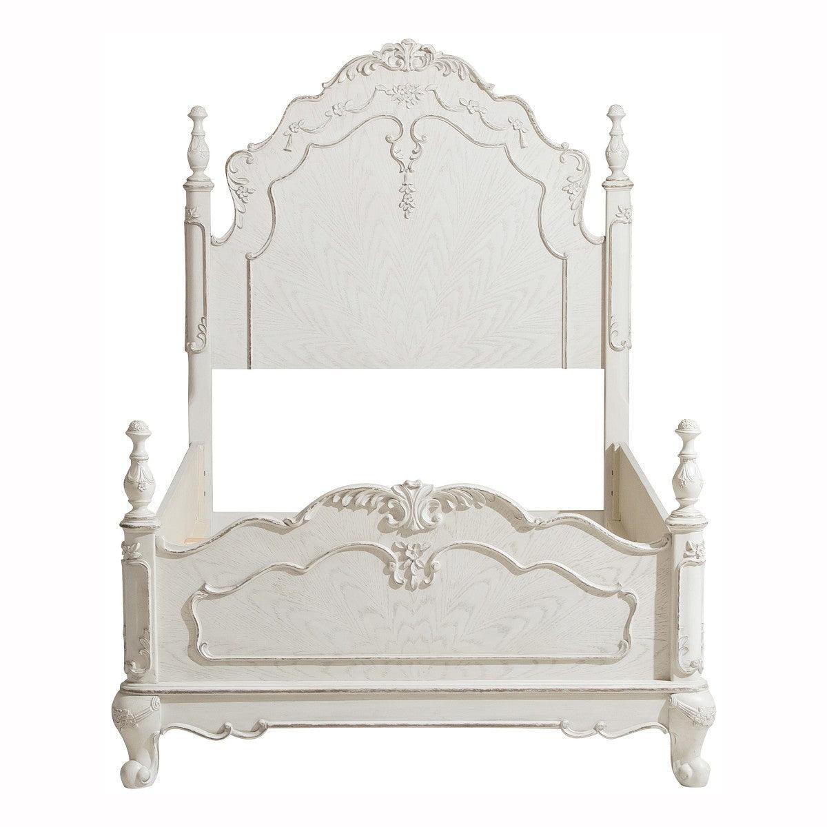 Cinderella Antique White With Gray Rub through Twin Bed