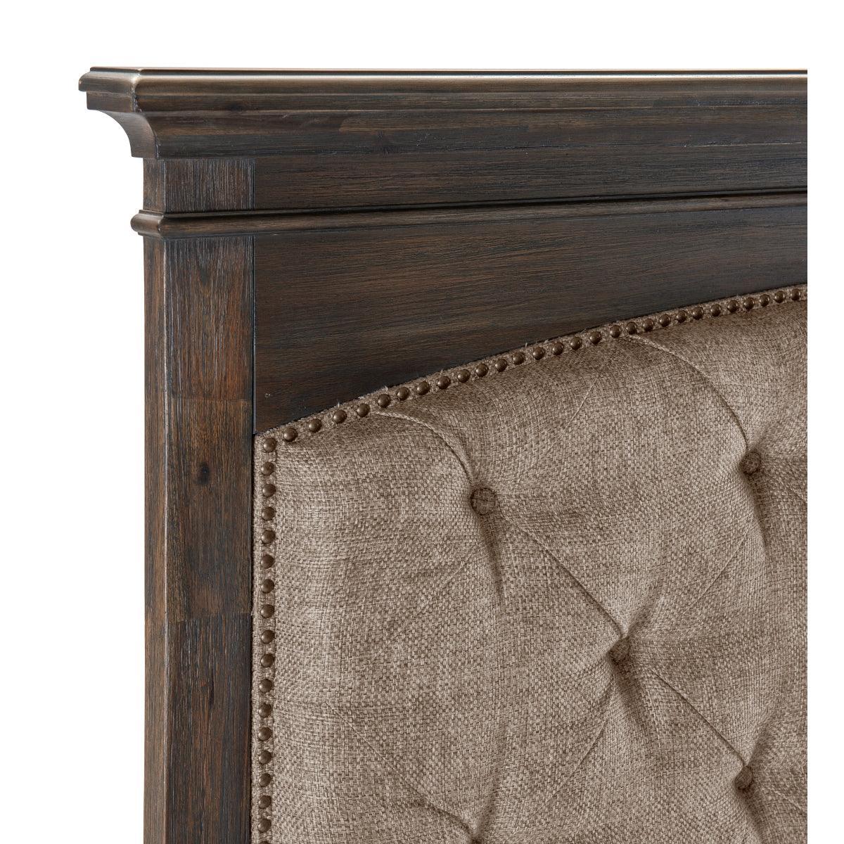 Motsinger Brown Fabric Tufted King Bed - Image 3