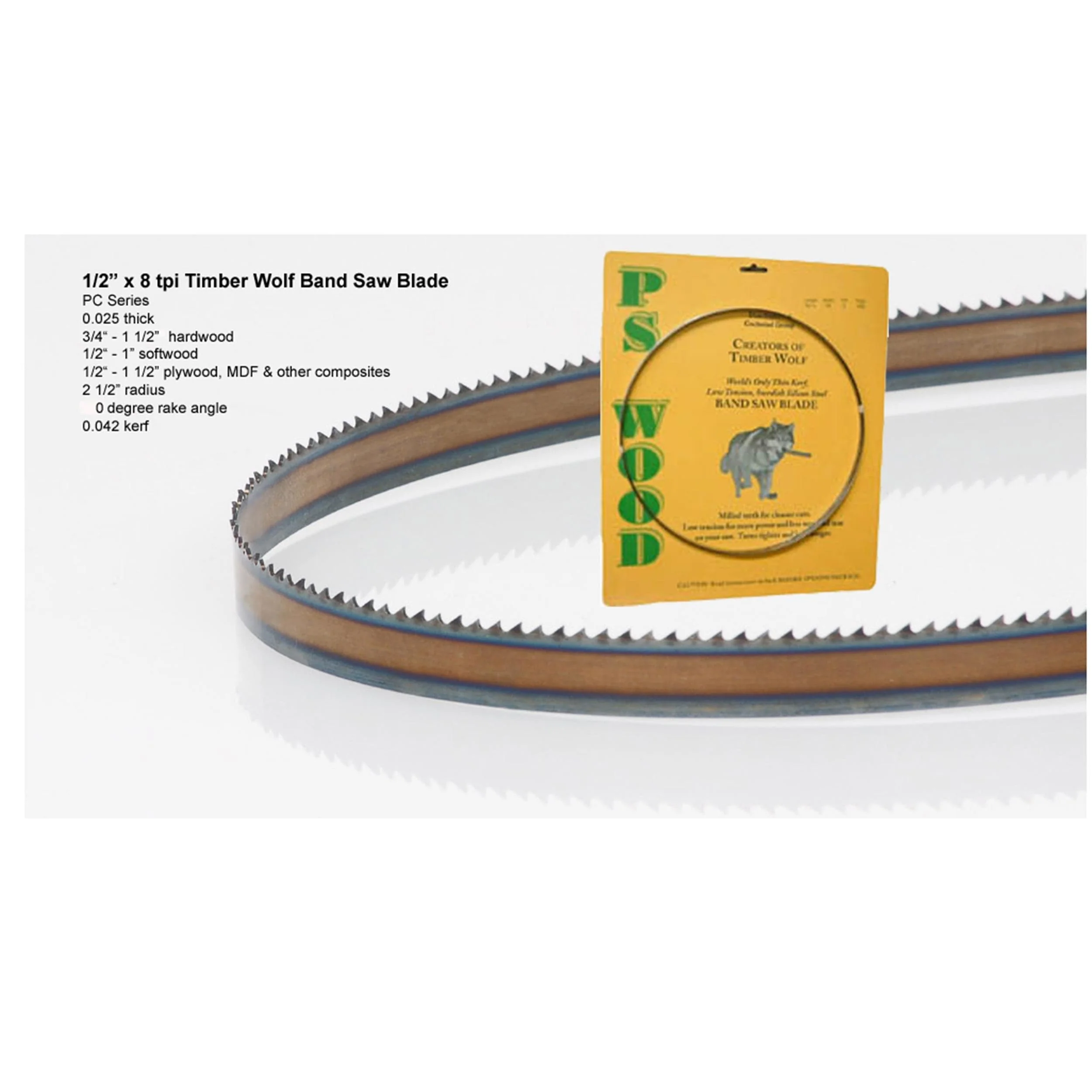 Bandsaw Blade – 133″ x 1/2″ x .025″ x 8 TPI – Raker