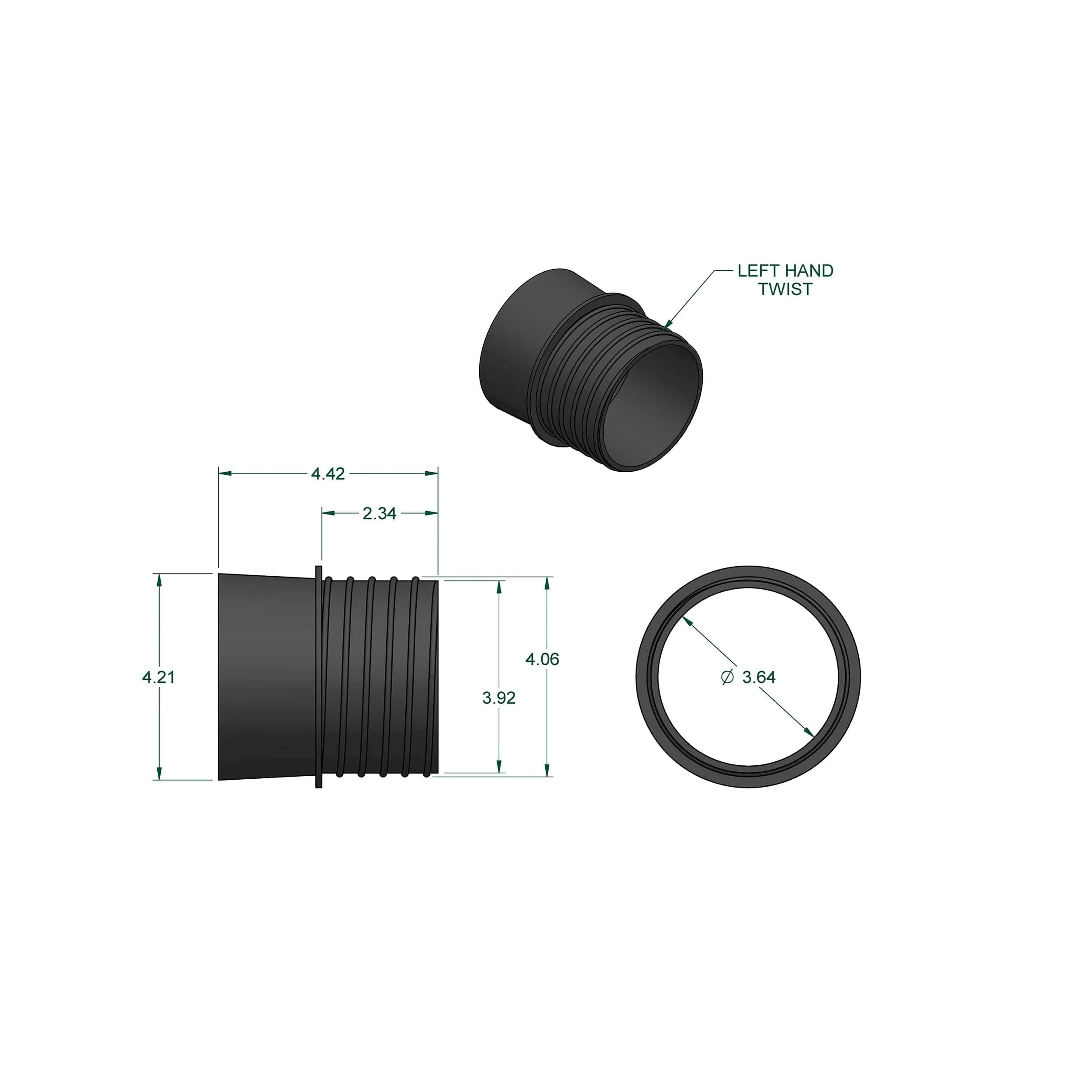 Quick Disconnect Hose - Dust Collection Fitting - 4" OD - Image 2