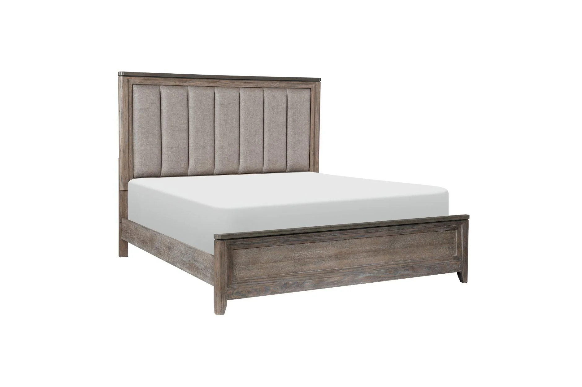 Newell Gray Twotone Fabric Panel Bedroom Set - Image 3