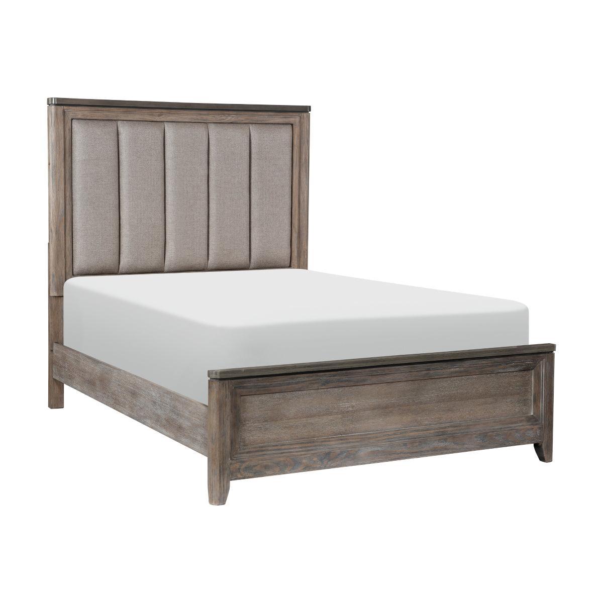 Newell Light Brown Fabric Panel Queen Bed - Image 2