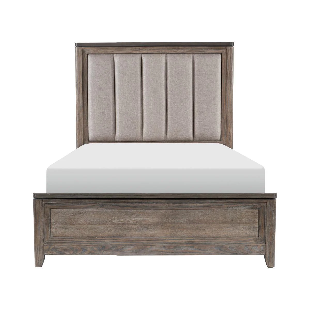 Newell Light Brown Fabric Panel Queen Bed - Image 1