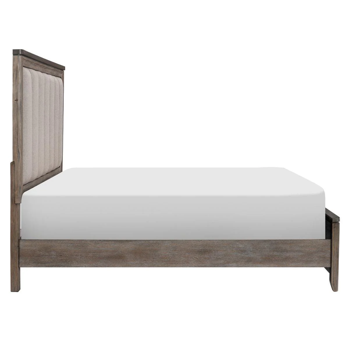 Newell Light Brown Oak Fabric King Bed - Image 3