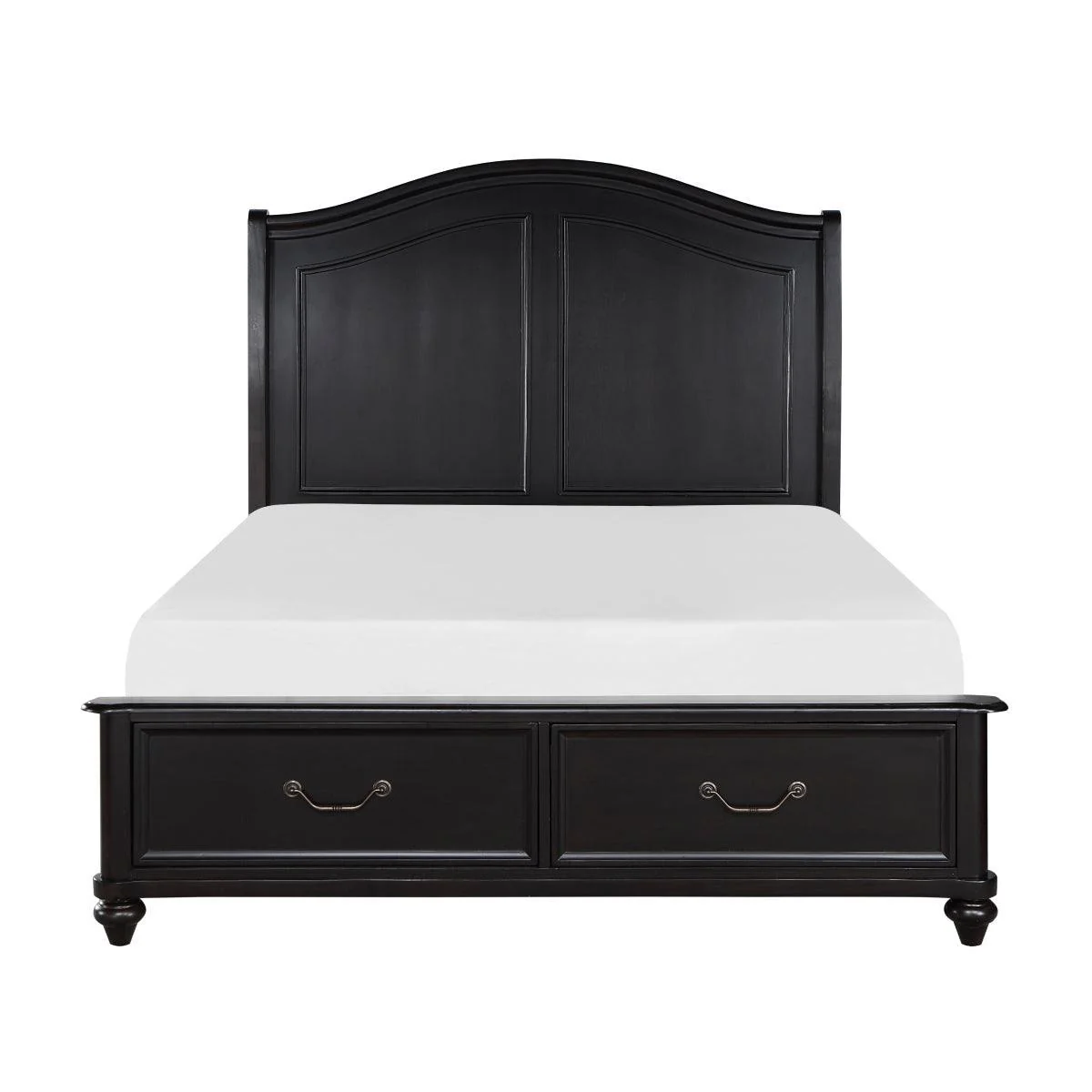 Herman Charcoal Brown Upholstered Queen Bed - Image 1