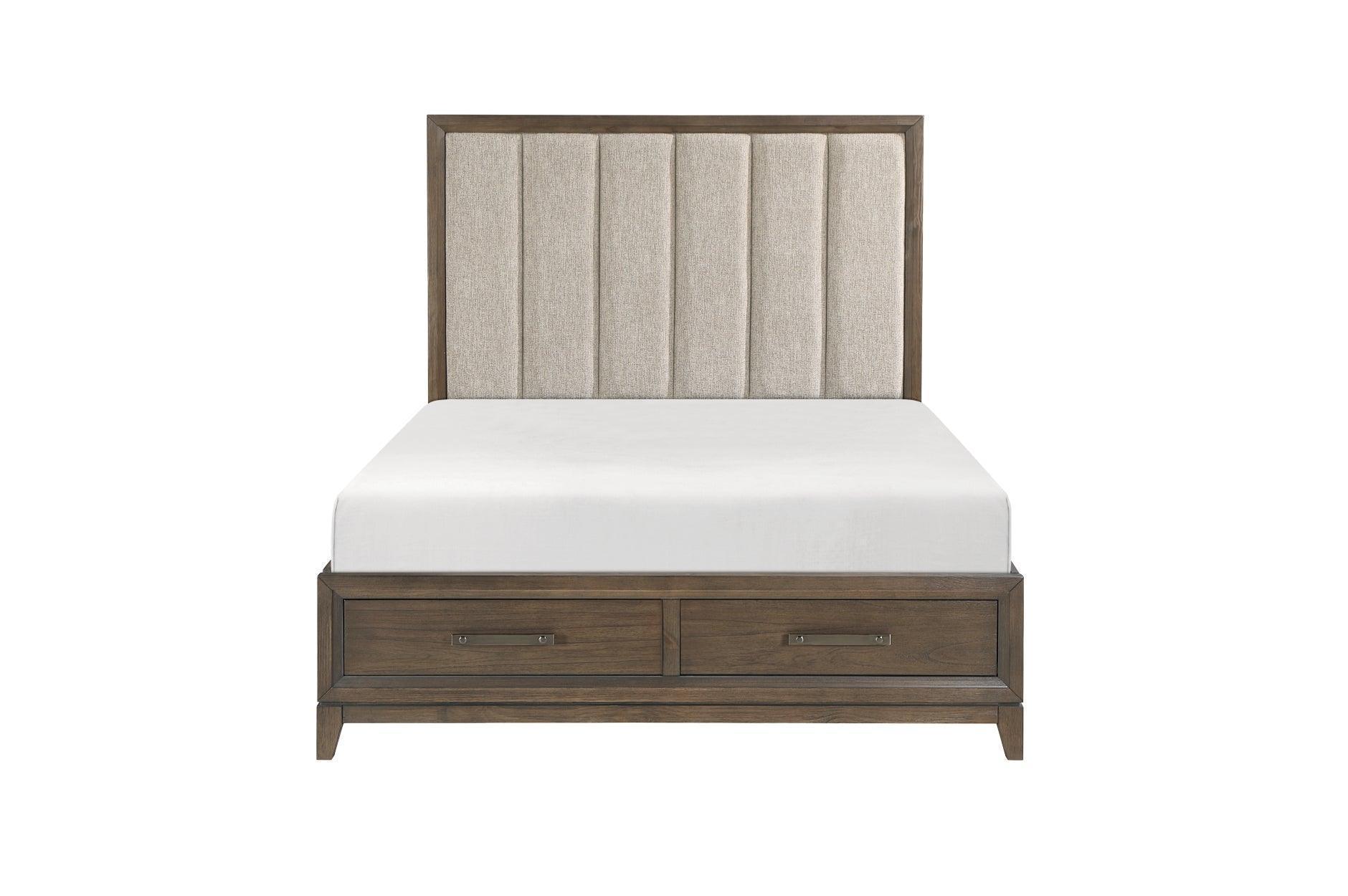 Cambridge Brown Upholstered Storage Platform Bedroom Set - Image 2