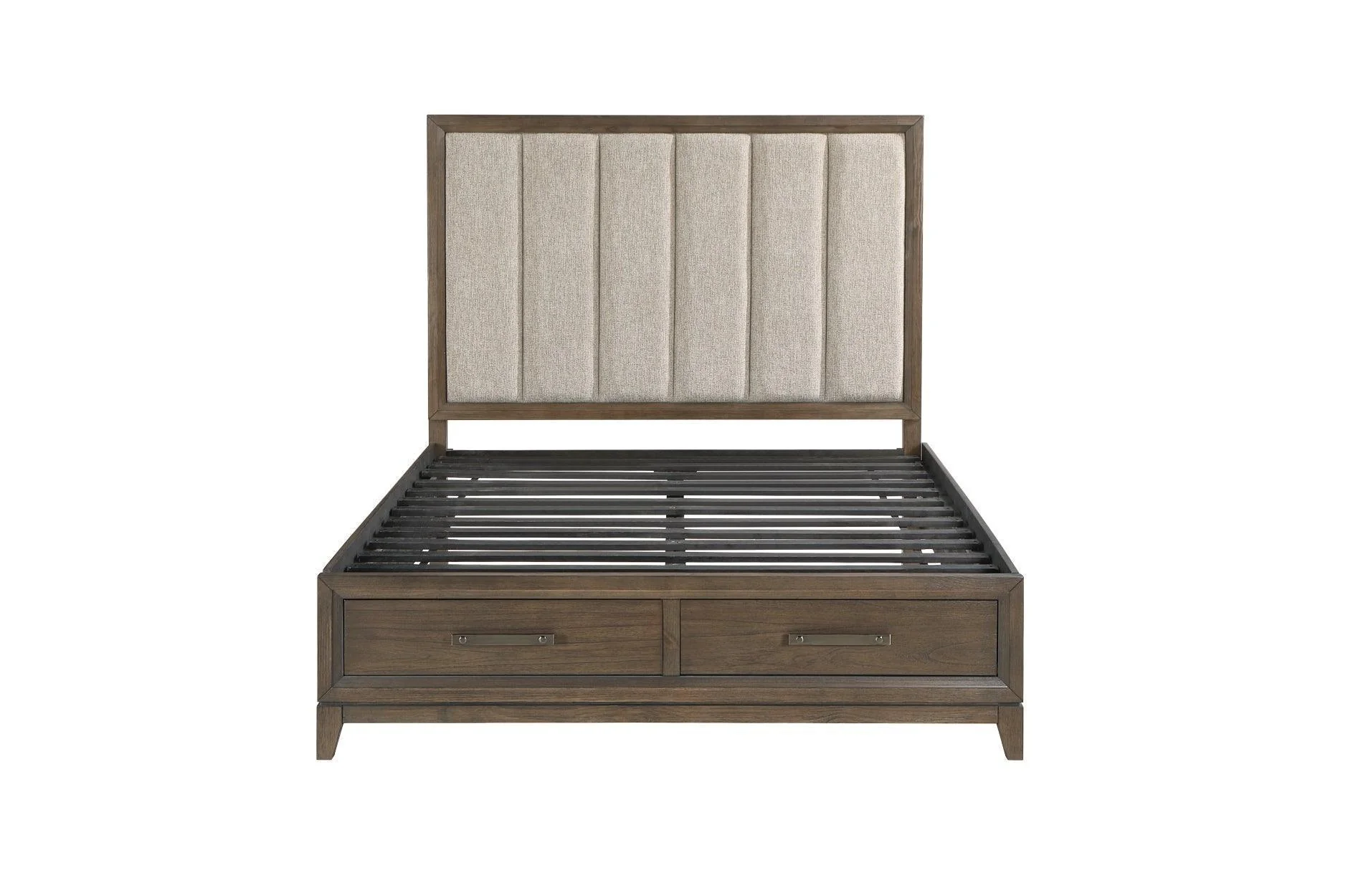 Cambridge Brown Upholstered Storage Platform Bedroom Set - Image 3