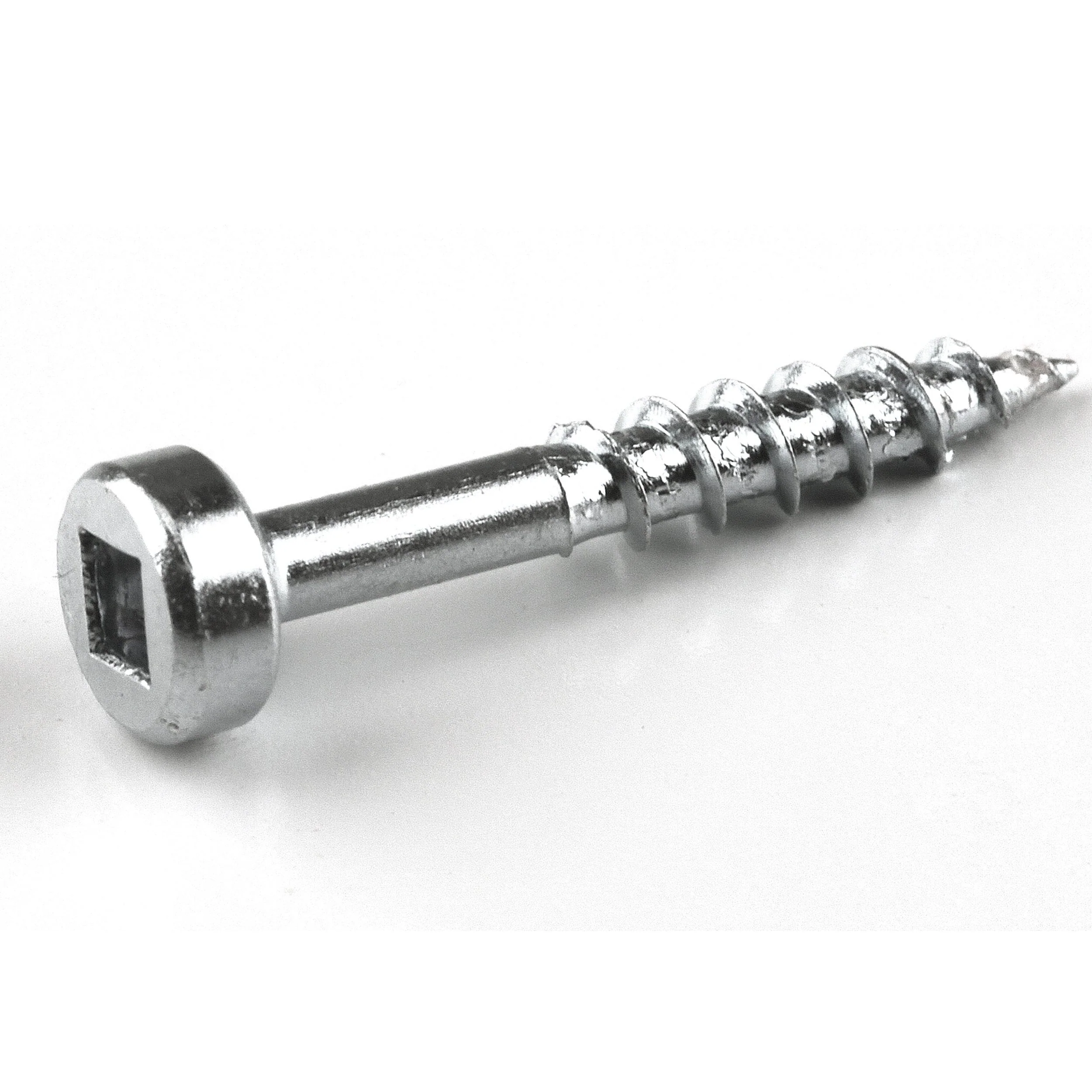 Pocket Hole Screw – #7 x 1″ Coarse – Square Drive – Pan-Head – Zinc