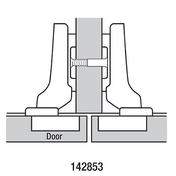 Half Overlay Clip Top Hinge w/cam Plate - 120° - 1 Pair - Image 2