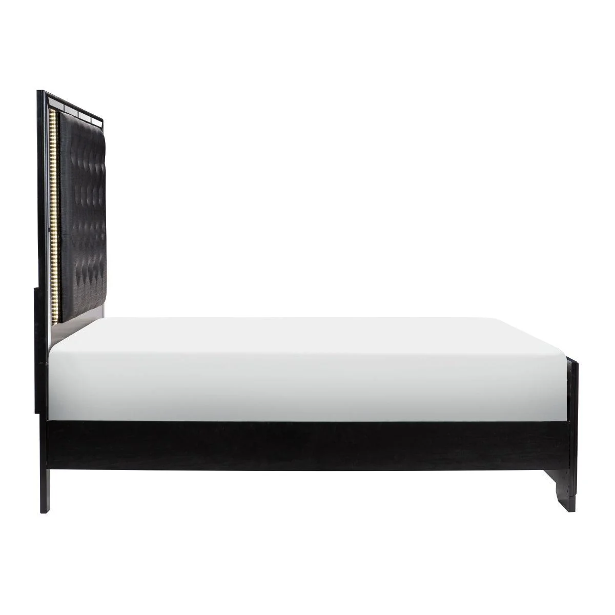 Aveline Black Faux Faux Leather Panel Queen Bed - Image 3