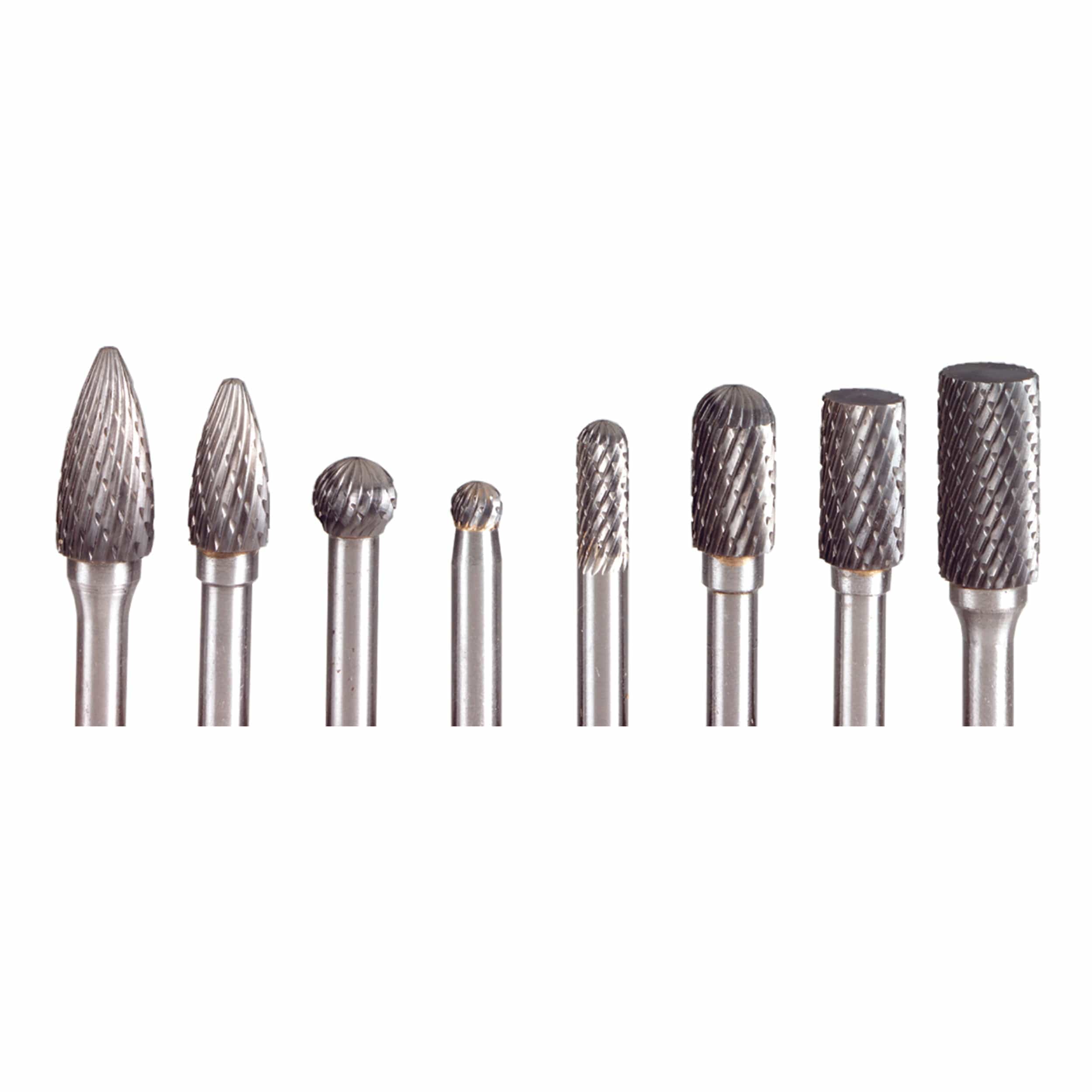 Solid Carbide Carving Burr Set – 1/8″ Shank – 8 Piece