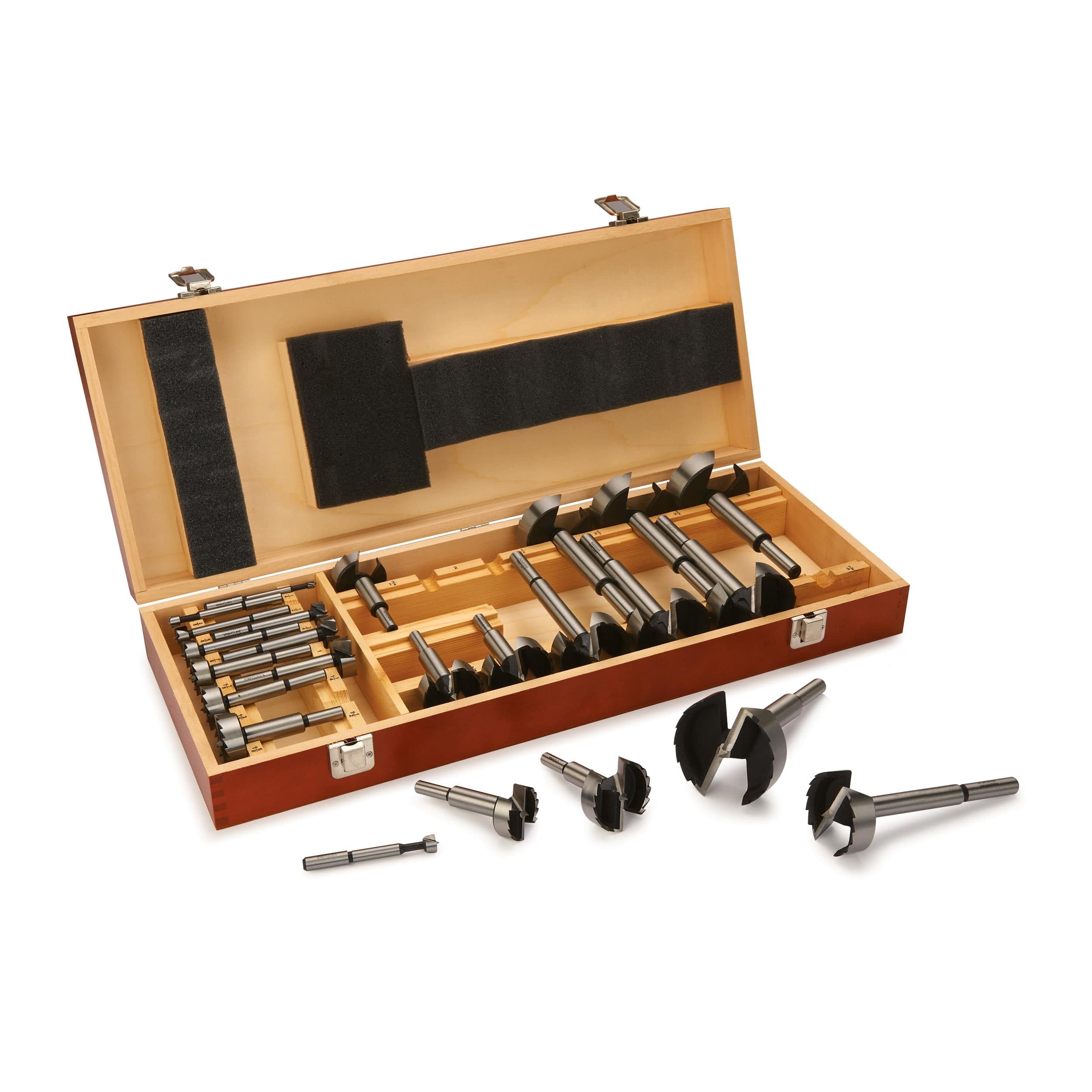 Forstner Bit Set – High-Carbon Steel – Imperial – 24 Piece