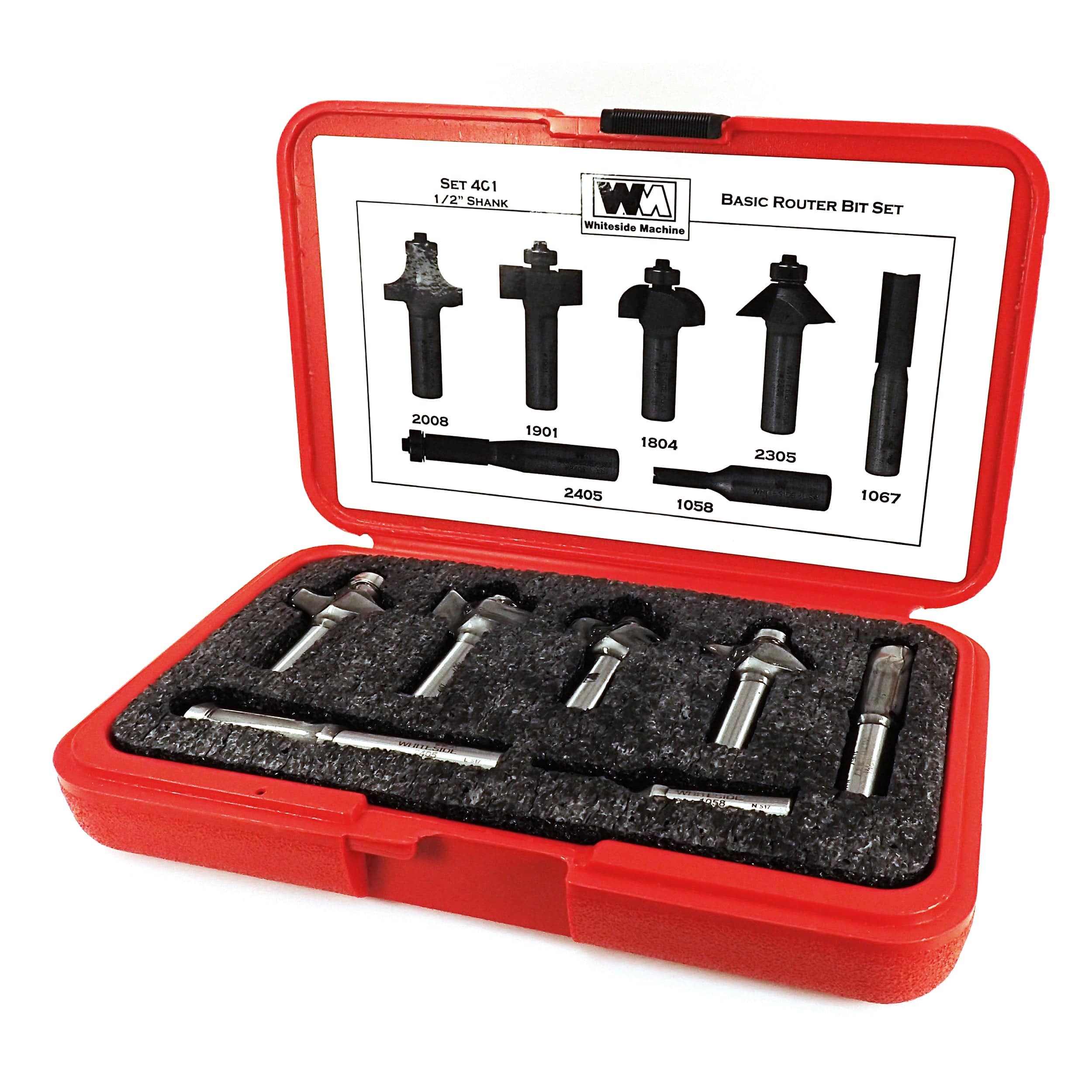 7-Piece Basic Router Bit Set, 1/2" Shanks, Model 401 - Image 2