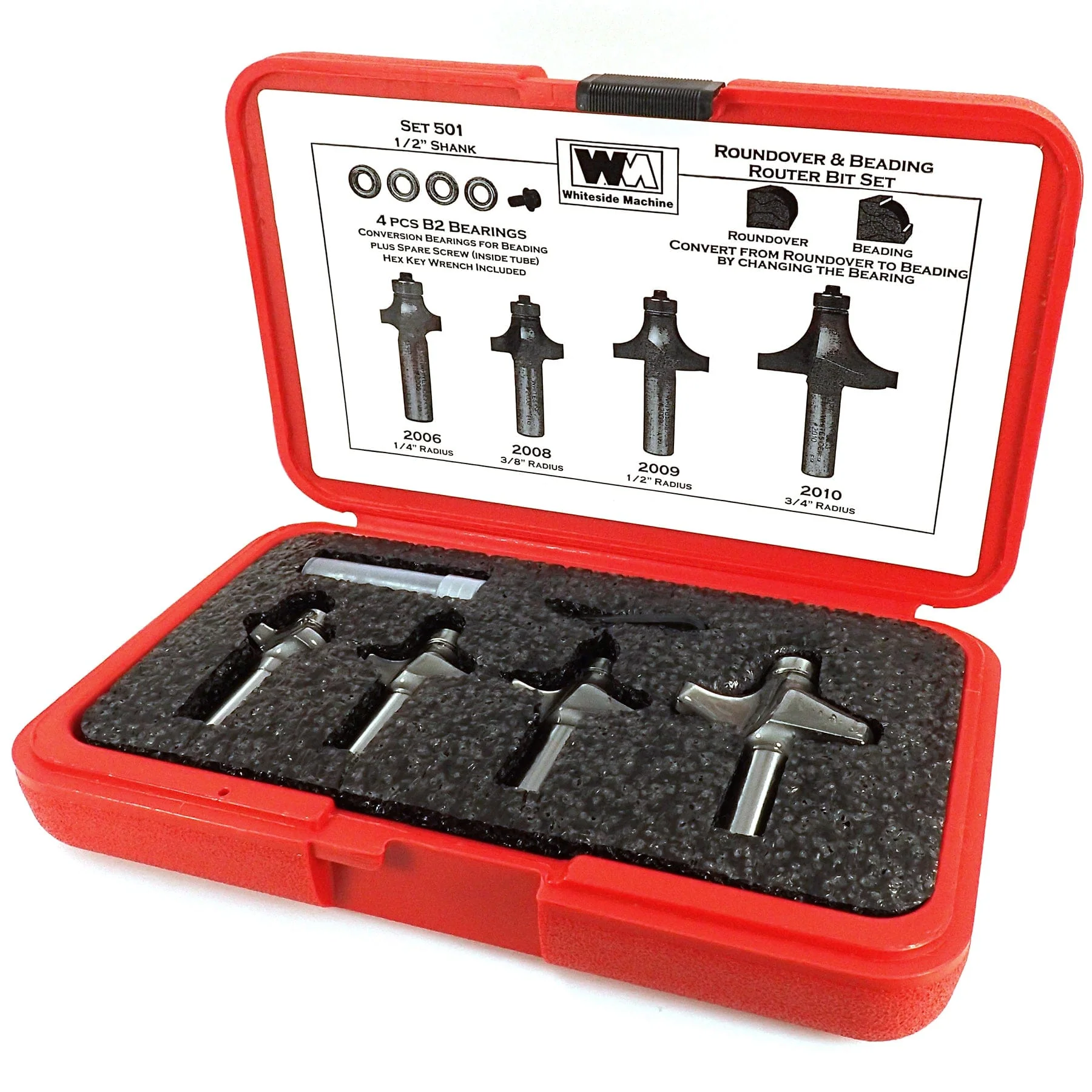 Router Bit Set Roundover and Beading Set 1/2" SH - Image 2