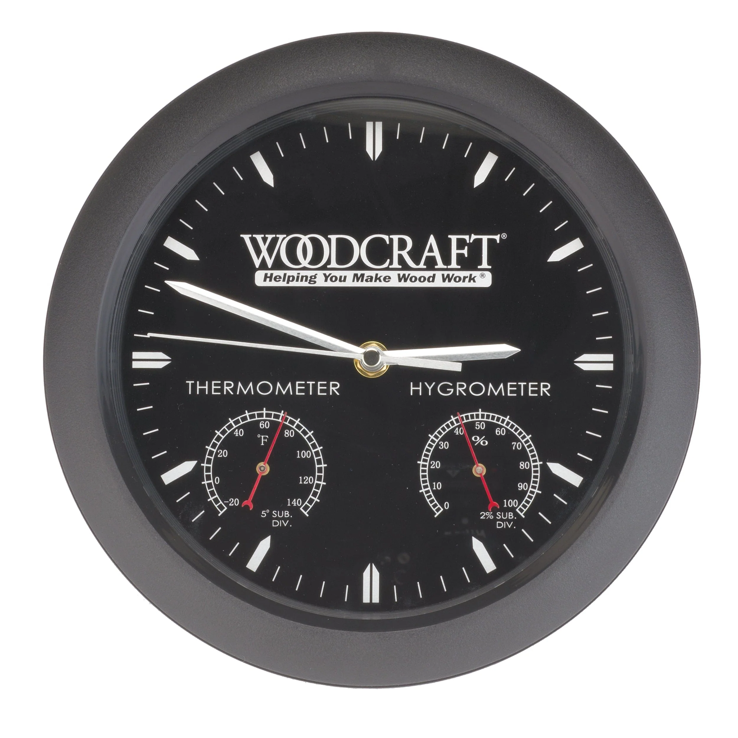 Woodshop Clock with Thermometer and Hygrometer