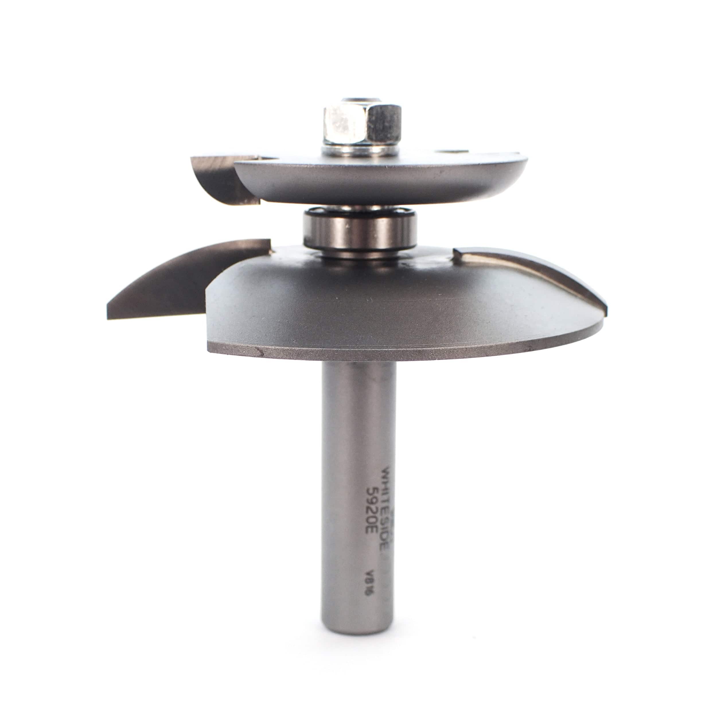 5920E 2-Wing Large Raised Panel Router Bit 3-1/4″ D with Back Cutter, Cove