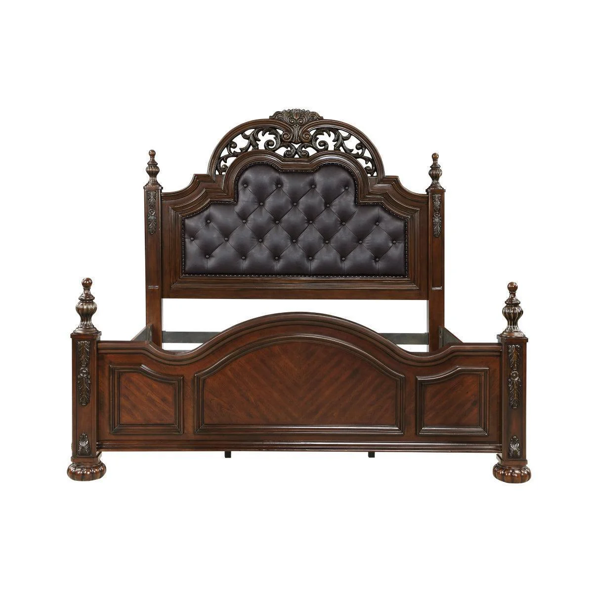 Owen Cherry Upholstered Panel King Bed - Image 3