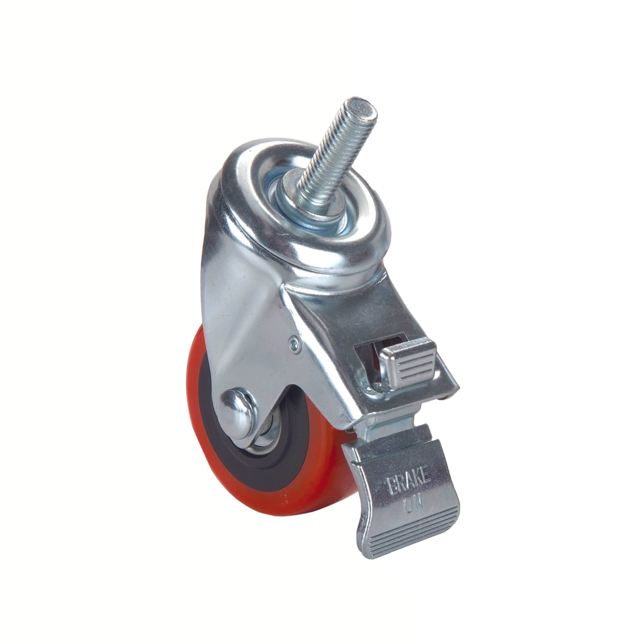 3″ HD Caster – Double Locking – Swiveling – 3/8″ Threaded Spindle