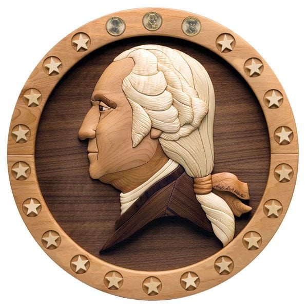 Intarsia Presidential Dollar Plaque - Downloadable Plan - Image 1
