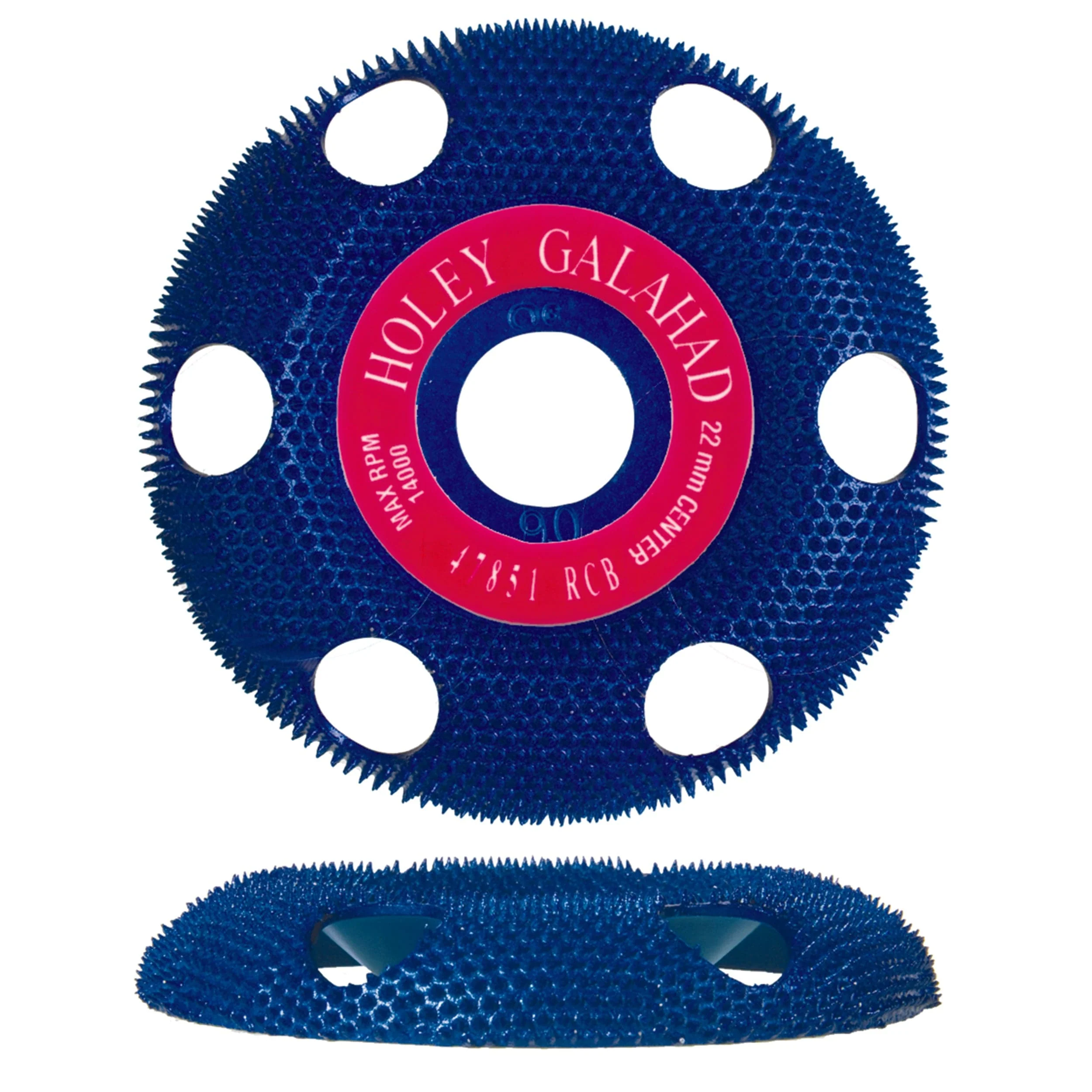 Holey Galahad – See Through Disc – Round – Blue – Coarse – 7/8″ Arbor