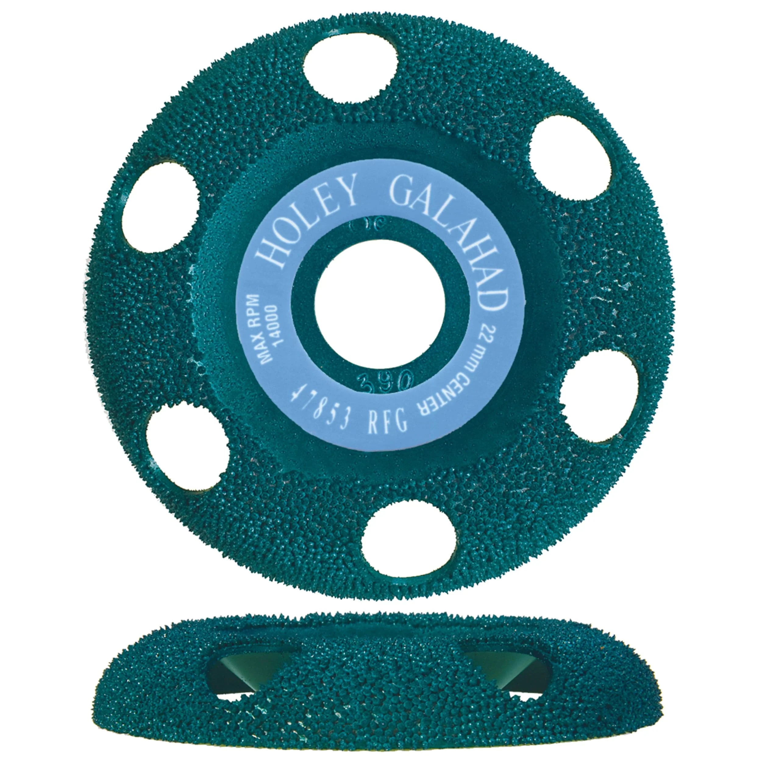 Holey Galahad See Through Disc – 7/8″ Arbor – Round – Fine – Green